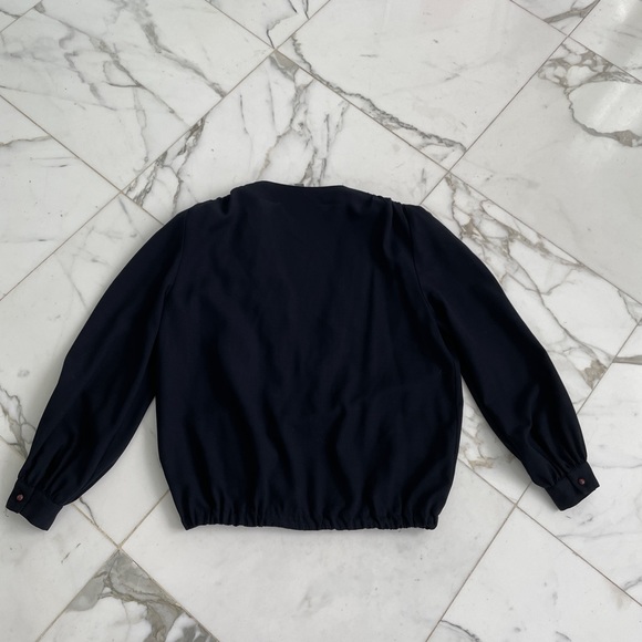 Pierre Cardin 100% Wool Low Cut V Neck Elastic Waist Blouse - Picture 2 of 12